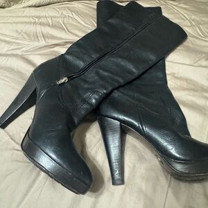Black Leather Women's Boots